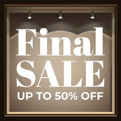 Houseart - ΣΗΜΑΝΤΙΚΟ: Σε περίπτωση διαφοράς τιμής από το κατάστημα ισχύει παντα και μόνο η τιμή του καταστήματος Final Sale, Εκπτωτικά, Αυτοκόλλητα βιτρίνας, 80 x 65 εκ